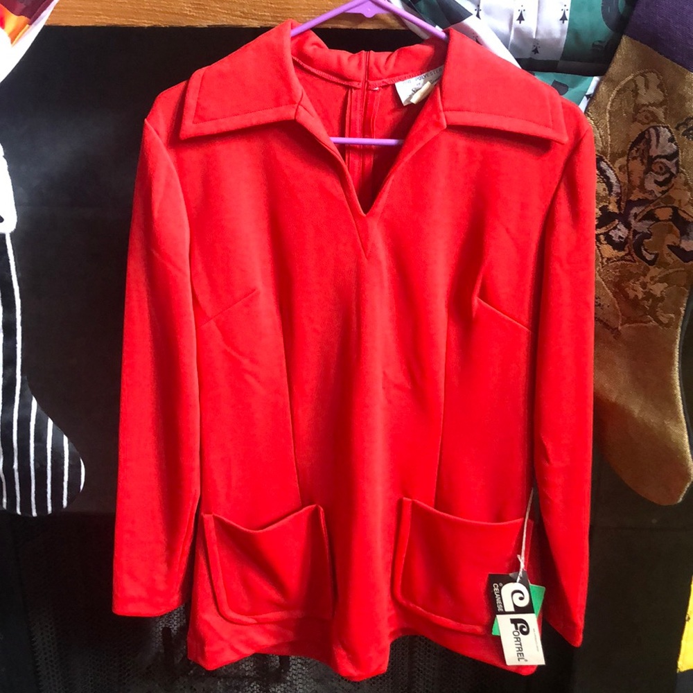 Vintage NWT NOS retro top w/ pockets pinup USA